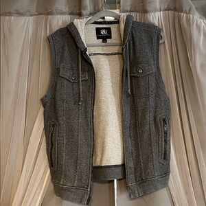 Rock &‎ Republic Grey Hoodie Vest Small. Good condition. terry clothe inside